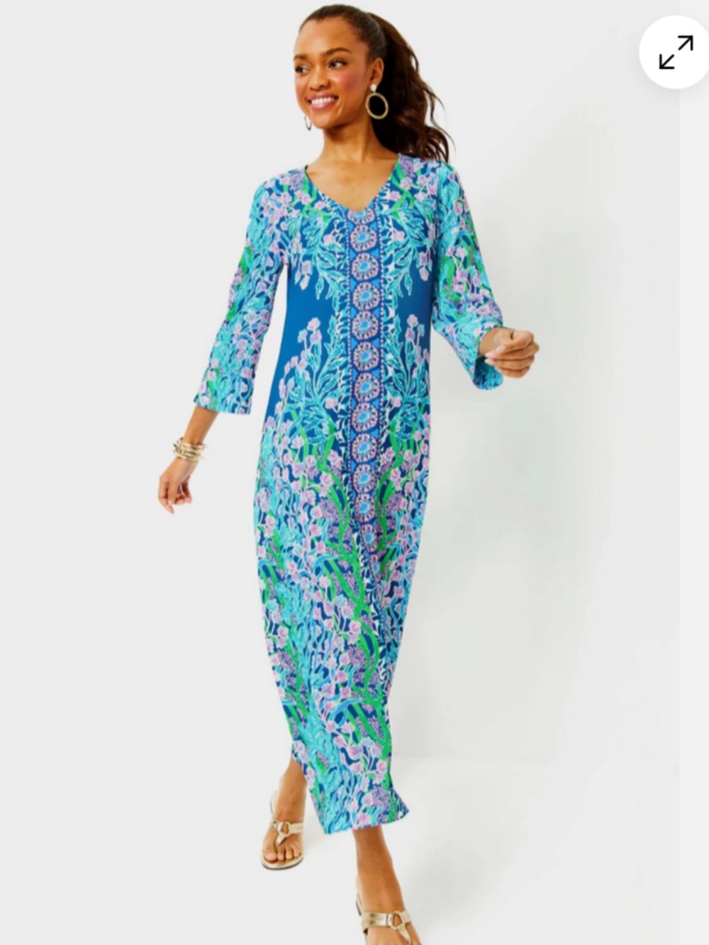 Lilly Pulitzer Noland Maxi Dress Secret Escape Barton Blue Size 0